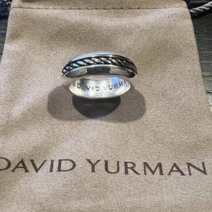 Auth David Yurman Cable Insert Ring in Sterling Silver - Size 10